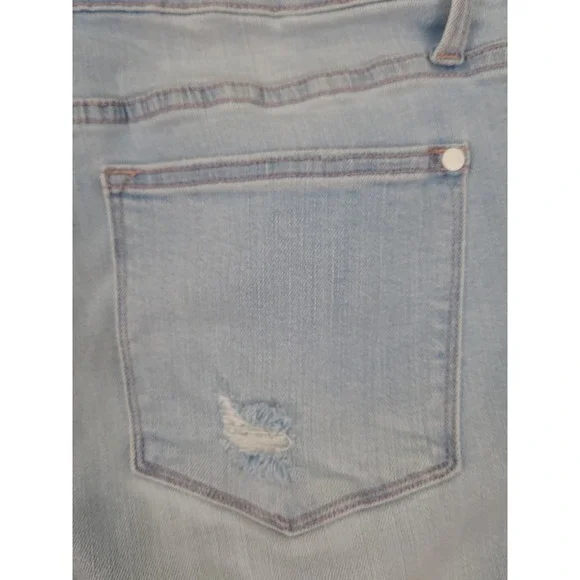 Judy Blue Jeans Womens 16W Blue Boyfriend Fit Distressed High Rise Stretch Rips - Picture 7 of 15